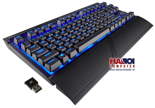 Keyboard Corsair K63 Wireless Mechanical Cherry MX Red - Blue Led