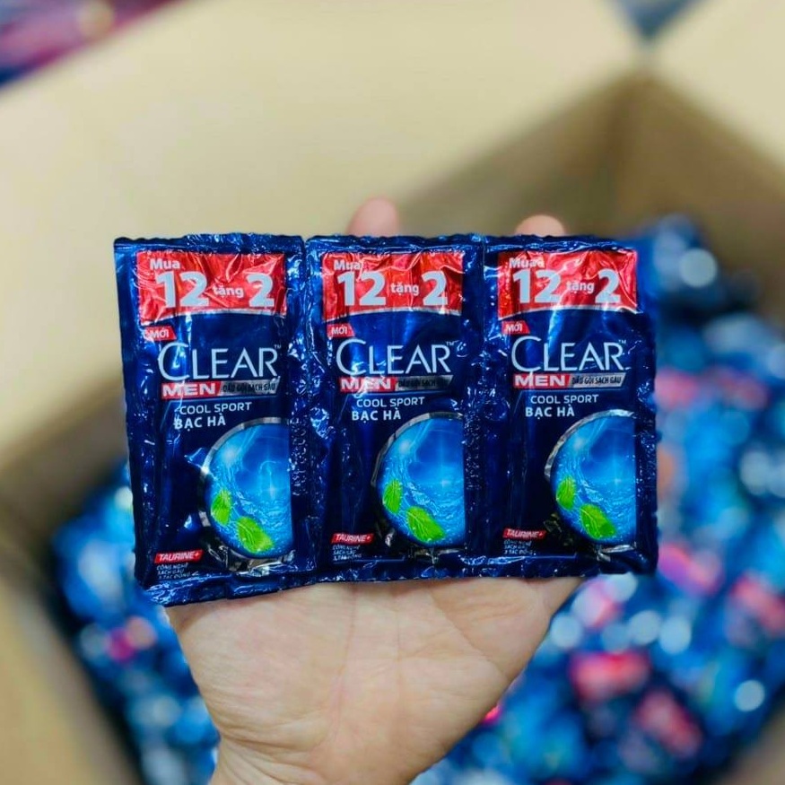 50 gói dầu gội clear men bạc hà mát lạnh (không theo dây)
