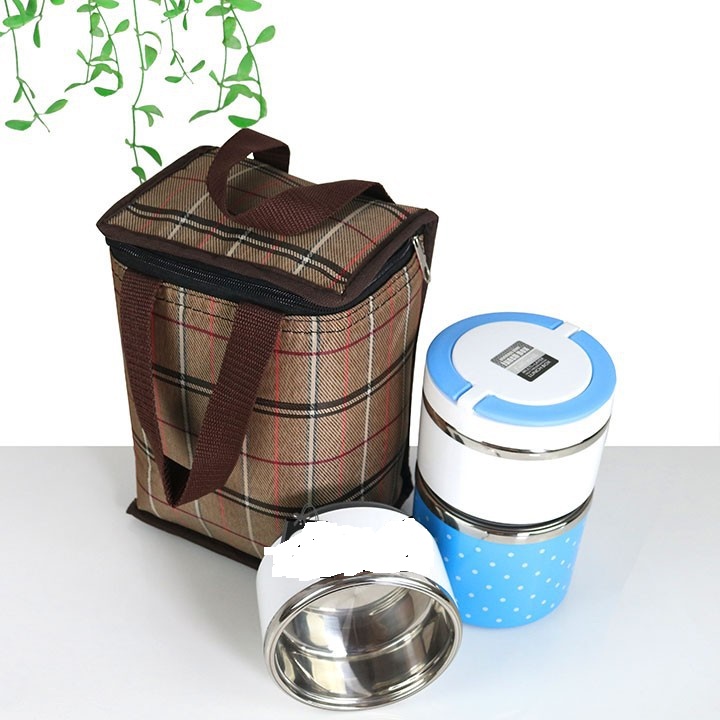 Túi giữ nhiệt đựng cà mèn 4 ngăn (dài 19 x Cao 30 x Rộng 13cm) / 3 ngăn (dài 20 x  cao 27 x Rộng 17cm)