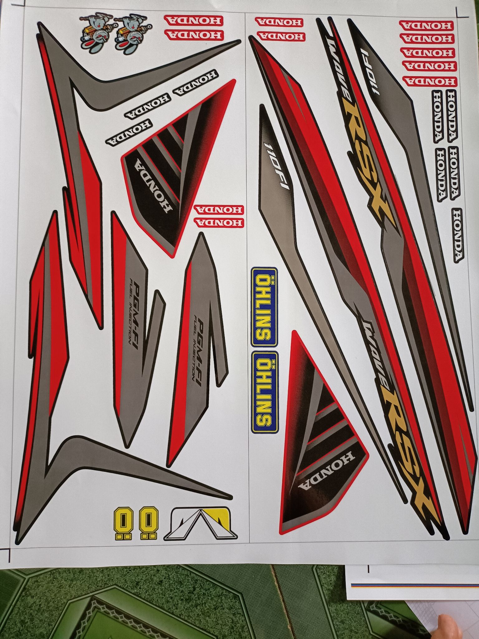 Tem rời wave rsx fi 2014, decal 3 lớp
