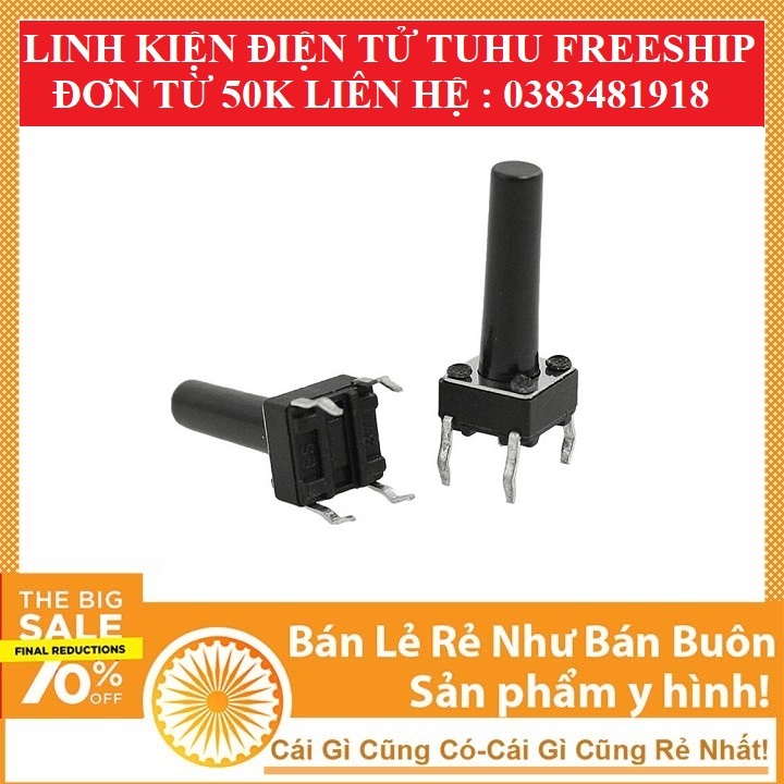 combo 5 Nút nhấn nút bấm 4 Chân 6x6x5mm 6x6x12mm