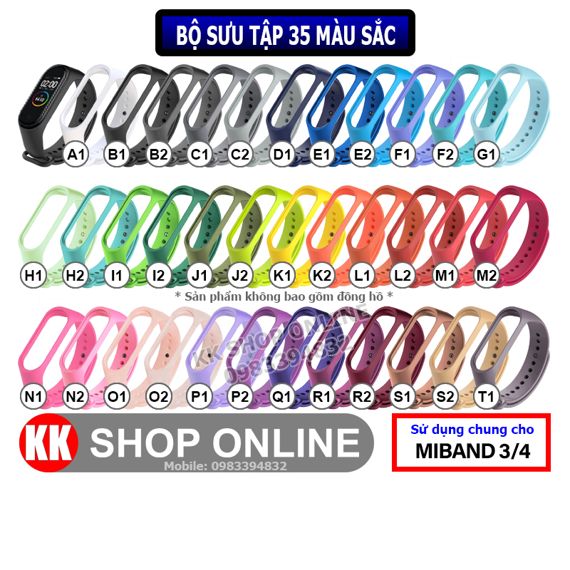 Dây đeo miband thay thế cho Xiaomi Miband 3 Xiaomi Miband 4