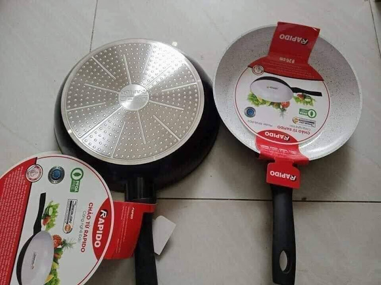Chảo từ Rapido size 28cm - đáy chấm RP28-RD2, dùng được trên các mặt bếp, men Ceramic của Đức