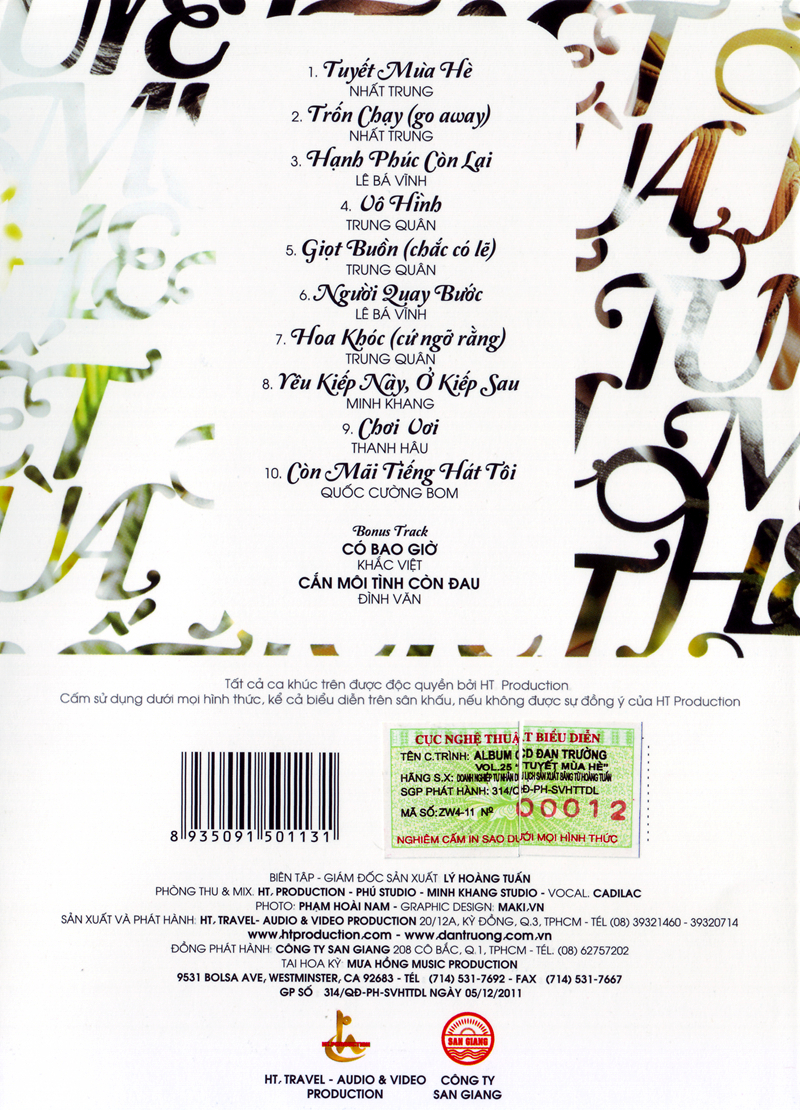 đĩa cd nhạc đan trường 2 (phôi đĩa nhật)