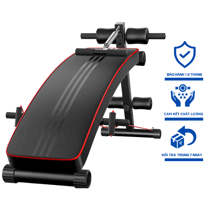 Ghế tập bụng gấp gọn - máy gập cơ bụng đa năng phòng gym dáng cong tập thể dục - lưng -hông