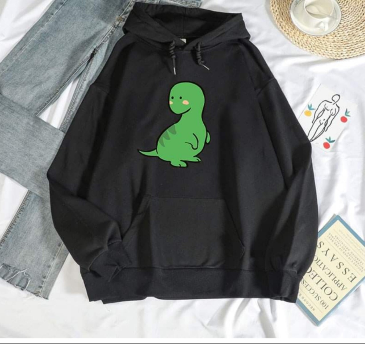Áo hoodie in hình chú khủng long siêu dễ thương