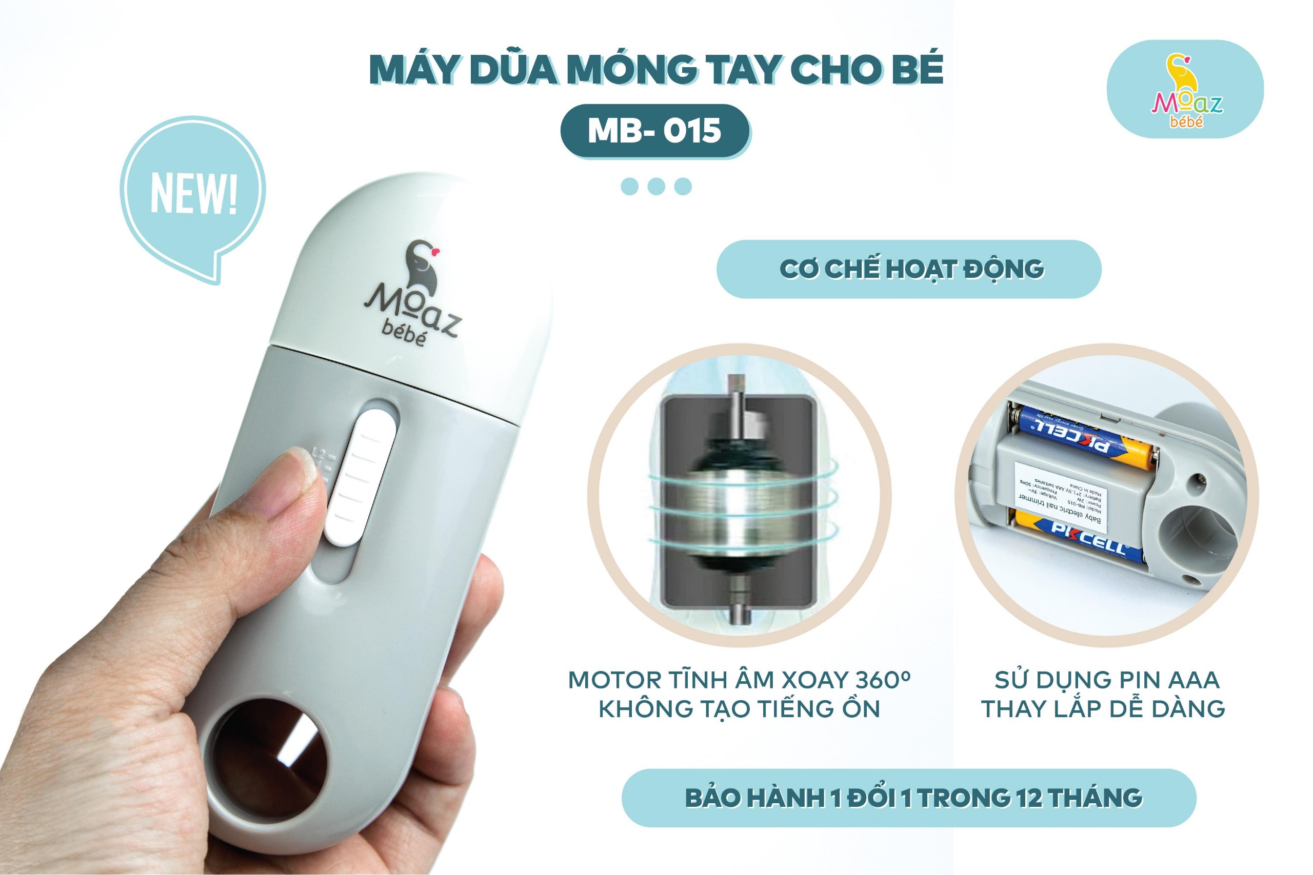 Máy dũa móng tay cho bé Moaz bebe MB015