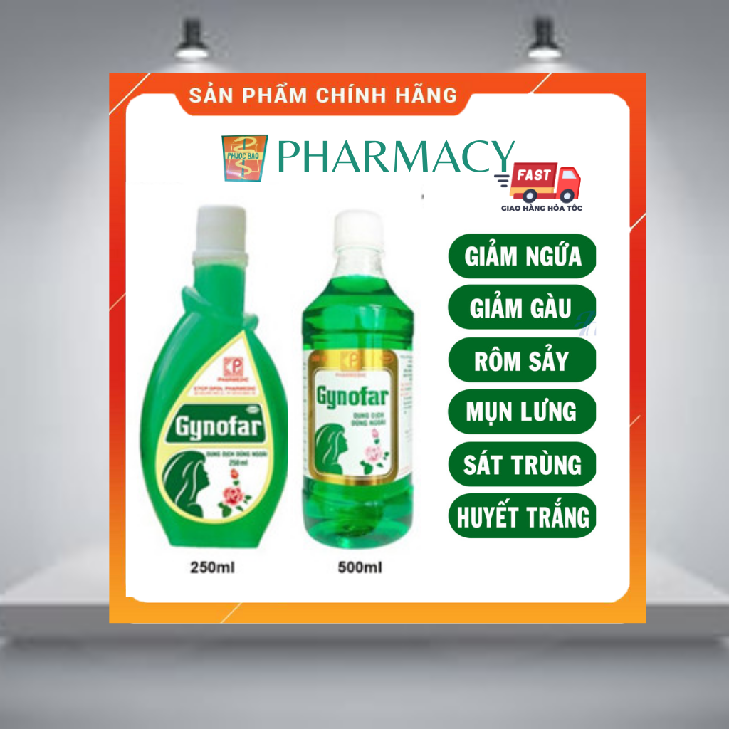 Dung dịch vệ sinh phụ nữ Gynofar chai 250ml/500m (Có che tên)