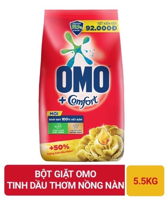Bột giặt Omo Comfort Tinh dầu thơm tinh tế 5,5kg Bách Hóa Giá Sỉ Tiến Dũng