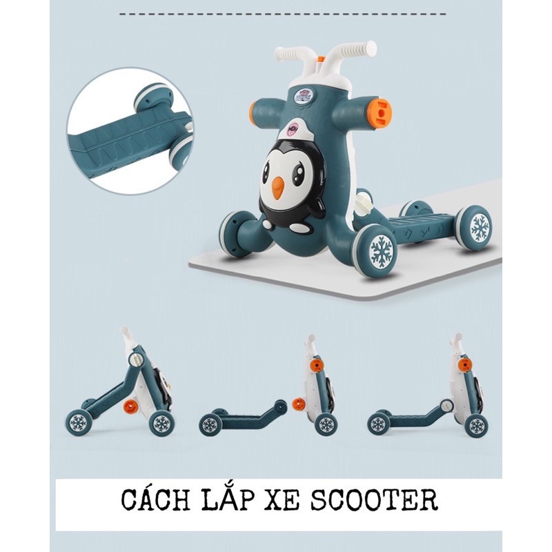 Xe tập đi đa năng 3 trong 1 (xe tập đi , chòi chân, Scooter)