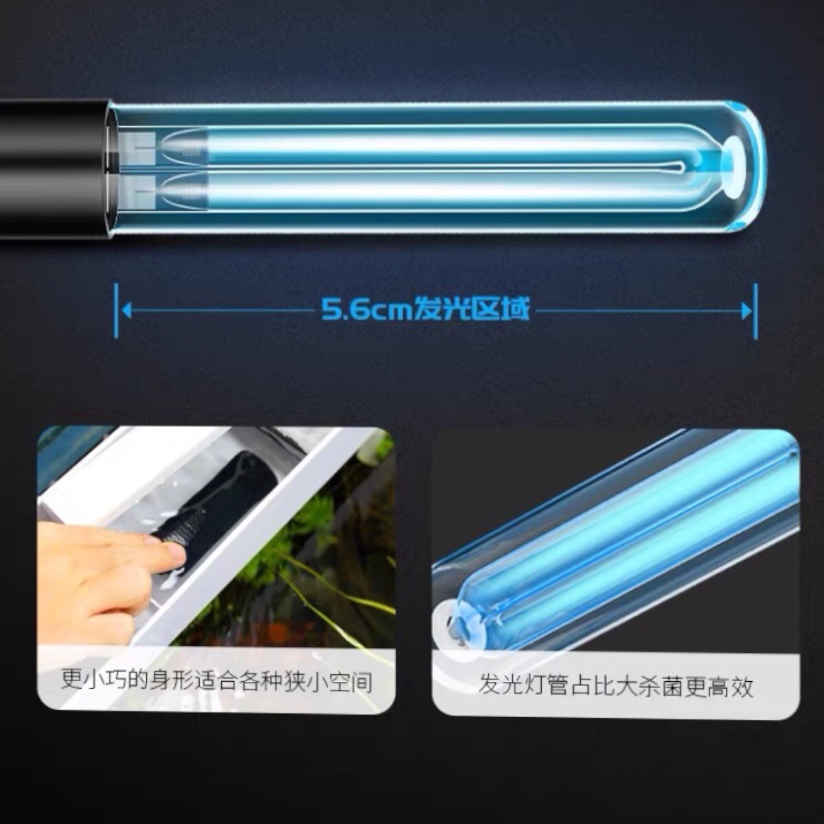 Đèn uv - đèn uv hồ cá 5v - 3w ( loại mini )