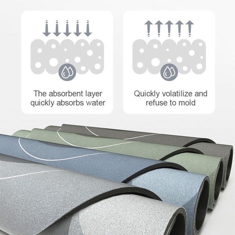 Thảm lau chân nhà tắm Silicon BATH MAT hút nước siêu thấm, Thảm chùi chân thấm nước chất liệu chống trượt cao cấp