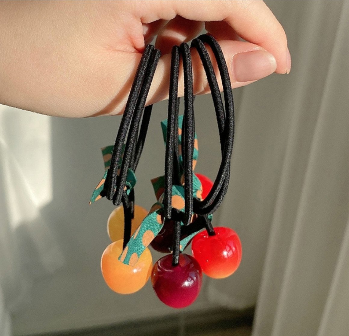 BỘ 02 THUN CỘT TÓC CHERRY XINH XẮN