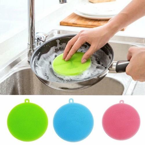 Combo 5 miếng rửa chén bằng silicon dáng tròn nhiều màu sắc