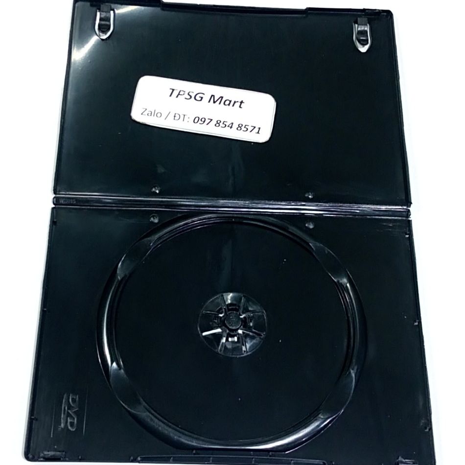 Black plastic CD, DVD storage box (1 disk cartridge)