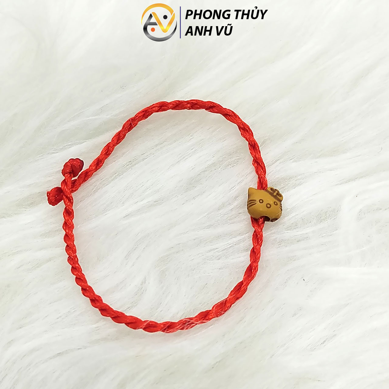 Vòng tay chỉ đỏ mix hình mèo may mắn