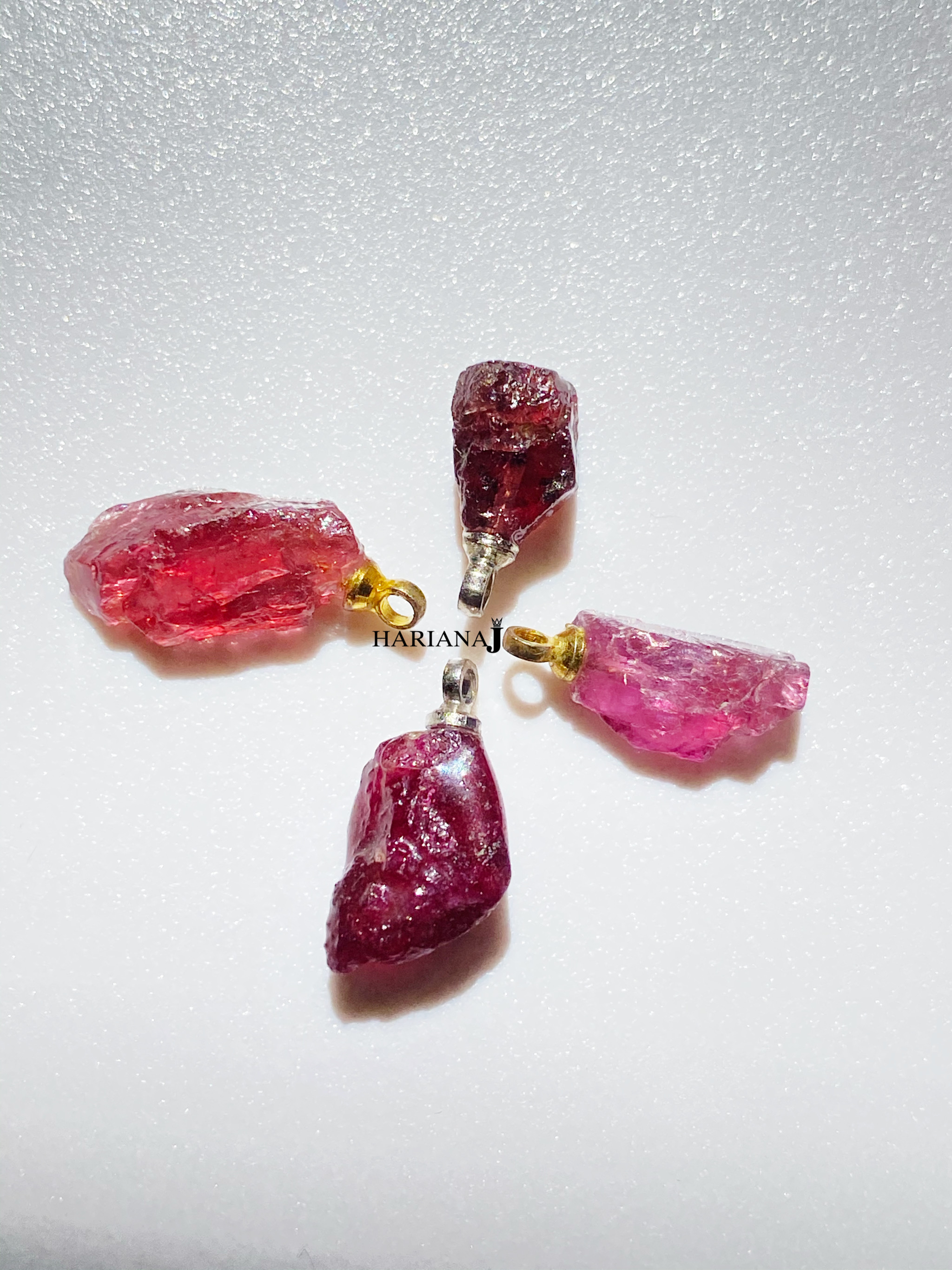 [HCM]Mặt dây/Charm đá thô Rhodolite Garnet