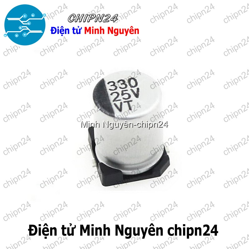 [5 con] (K295) Tụ nhôm 330uF 25V 8x10mm (SMD Dán) - HH004768