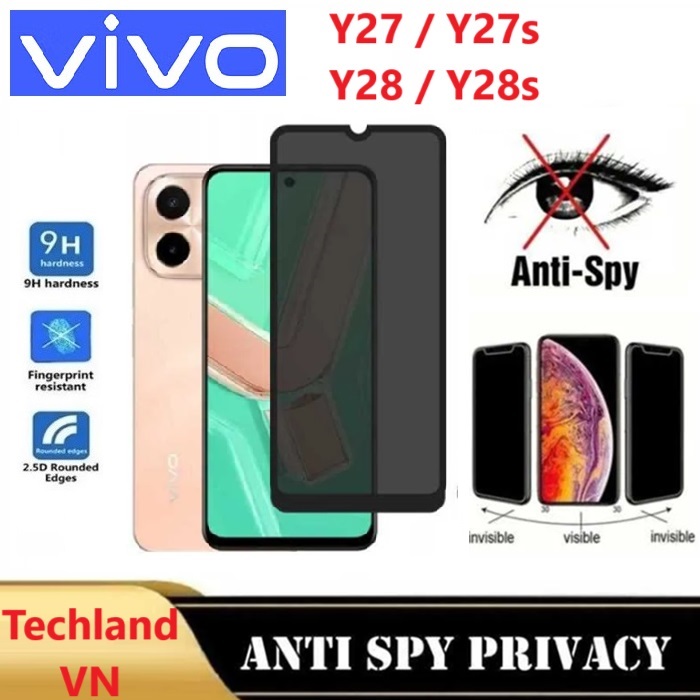 Cường lực chống nhìn trộm Vivo Y27 / Y28 / Y27s / Y28s / 4G / 5G (Full màn Full keo)