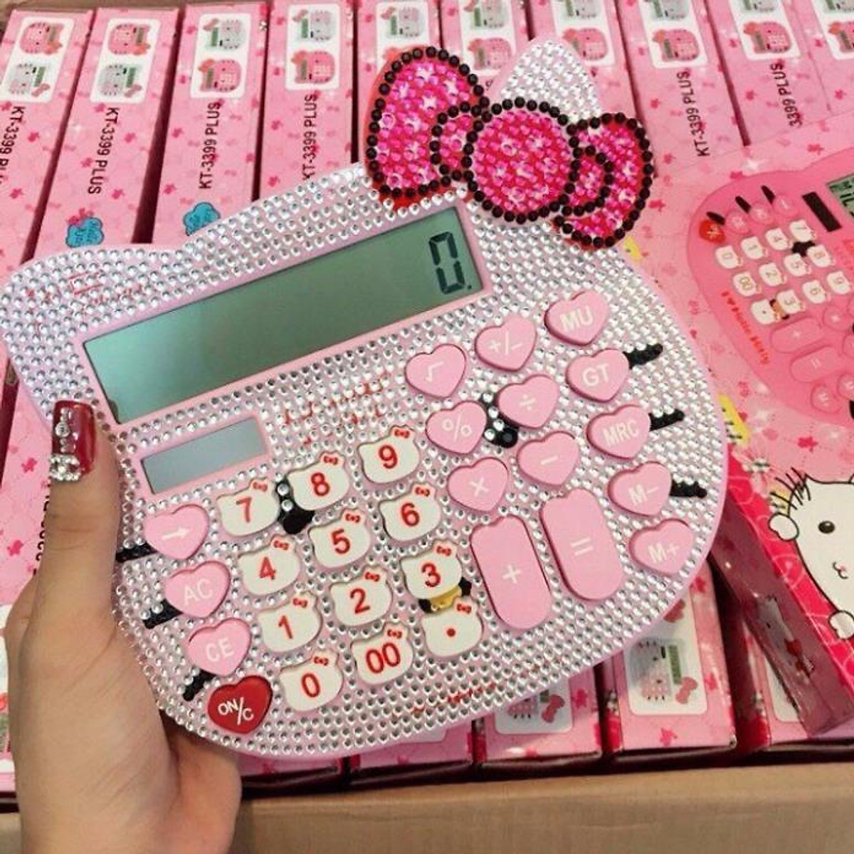 Máy tính hello kitty màu hồng kt3388a