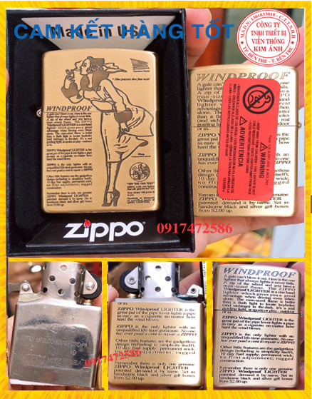 Bật lửa zippo khắc chìm mẫu windy girl