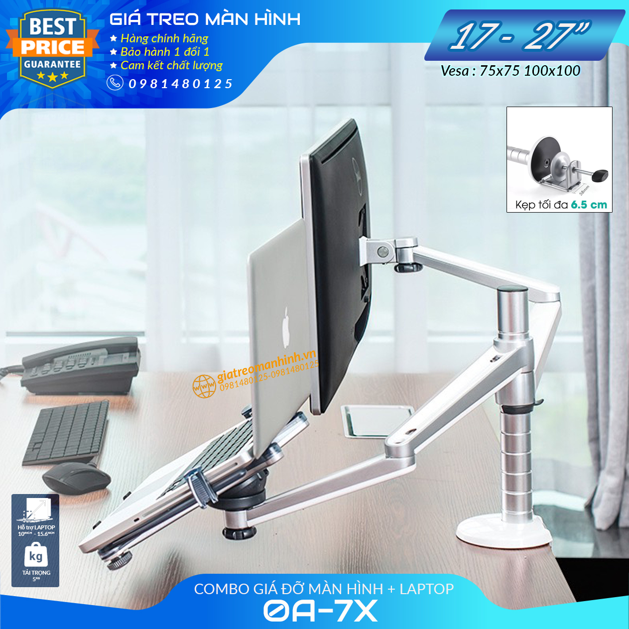 BÁO GIÁ Màn Hình 24 Inch Và 27 Inch | Shopee Lazada Sendo Tiki mới nhất 70 Giá Treo Màn Hình OA 7X 17 - 24 - 27 Inch (Upto 32" ) - Kèm Tay Treo Đỡ Laptop 10 - 15.6 Inch - Gắn Bàn Đa Năng