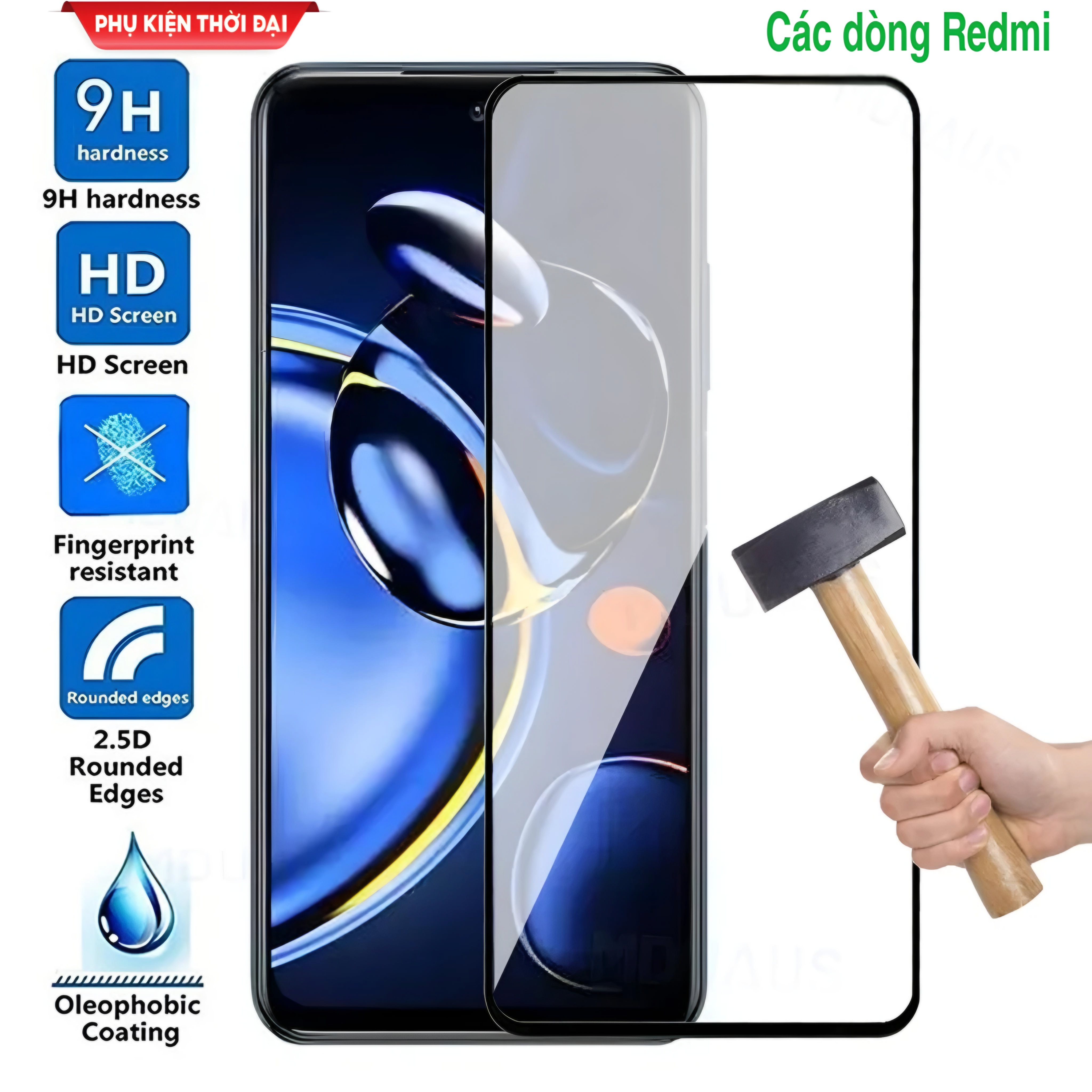 Cường lực Redmi K30 / K30 Pro / K40 / K40 Gaming / K50 / K50 Pro / K50 Gaming / K60 / K60 Pro Full màn viền mỏng cảm ứng mượt