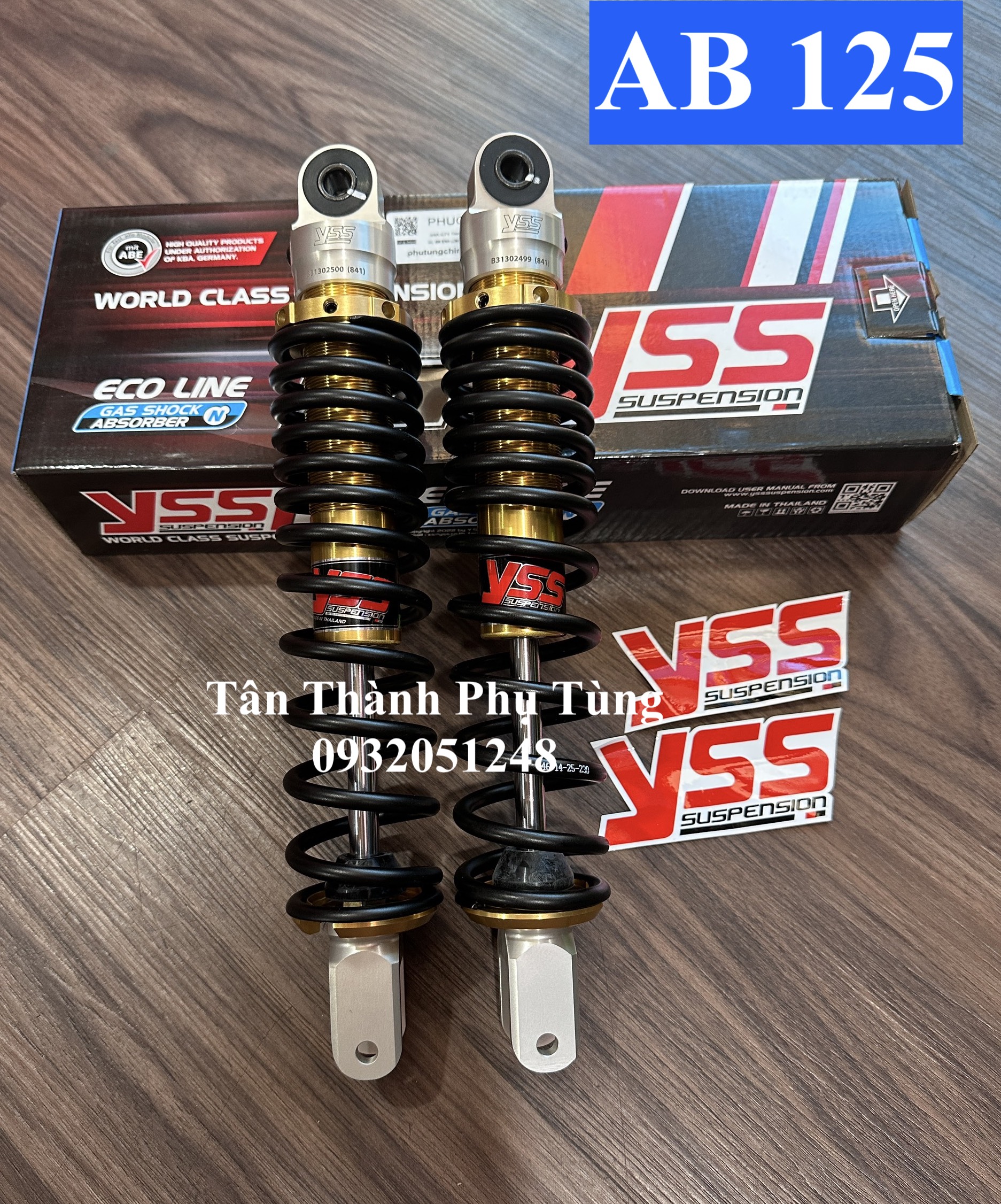 Phuộc yss air blade ab 110, ab 125/150 e-series đen vàng - chính hãng