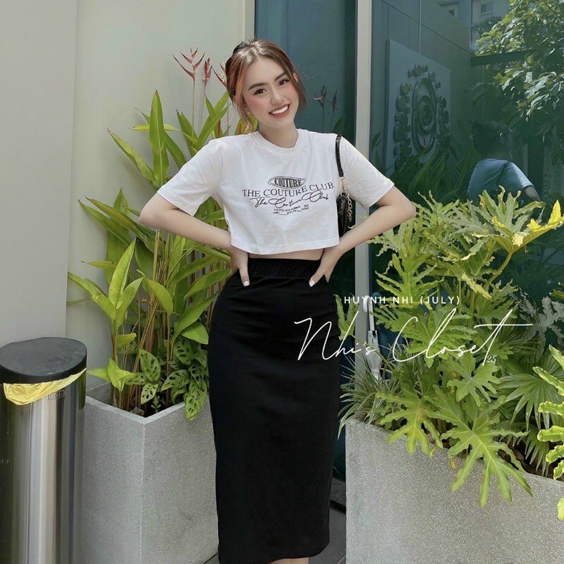 Chân váy body bút chì lụa dài