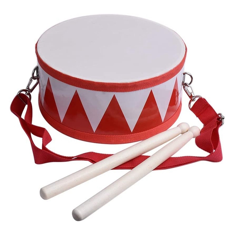 Kids Drum Wood Toy Drum Set with Carry Strap Stick for Kids Toddlers Gift for Developing Childrens Rhythm Sense