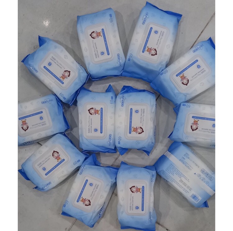 [HN] Khăn ướt/Giấy ướt không mùi MOMOTARO (1 bịch /60tờ rút)