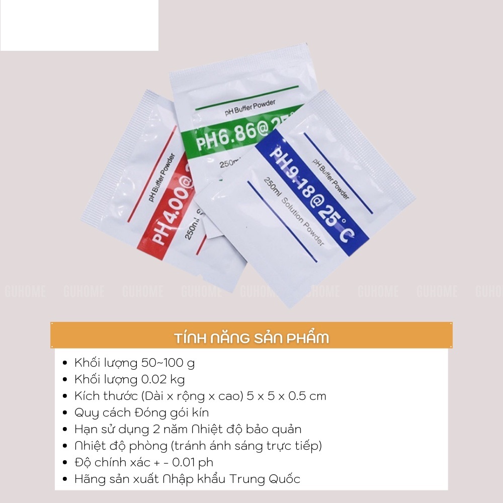 Combo 3 Gói Bột Hiệu Chỉnh Đo Ph sử dụng cho bút đo ph nước