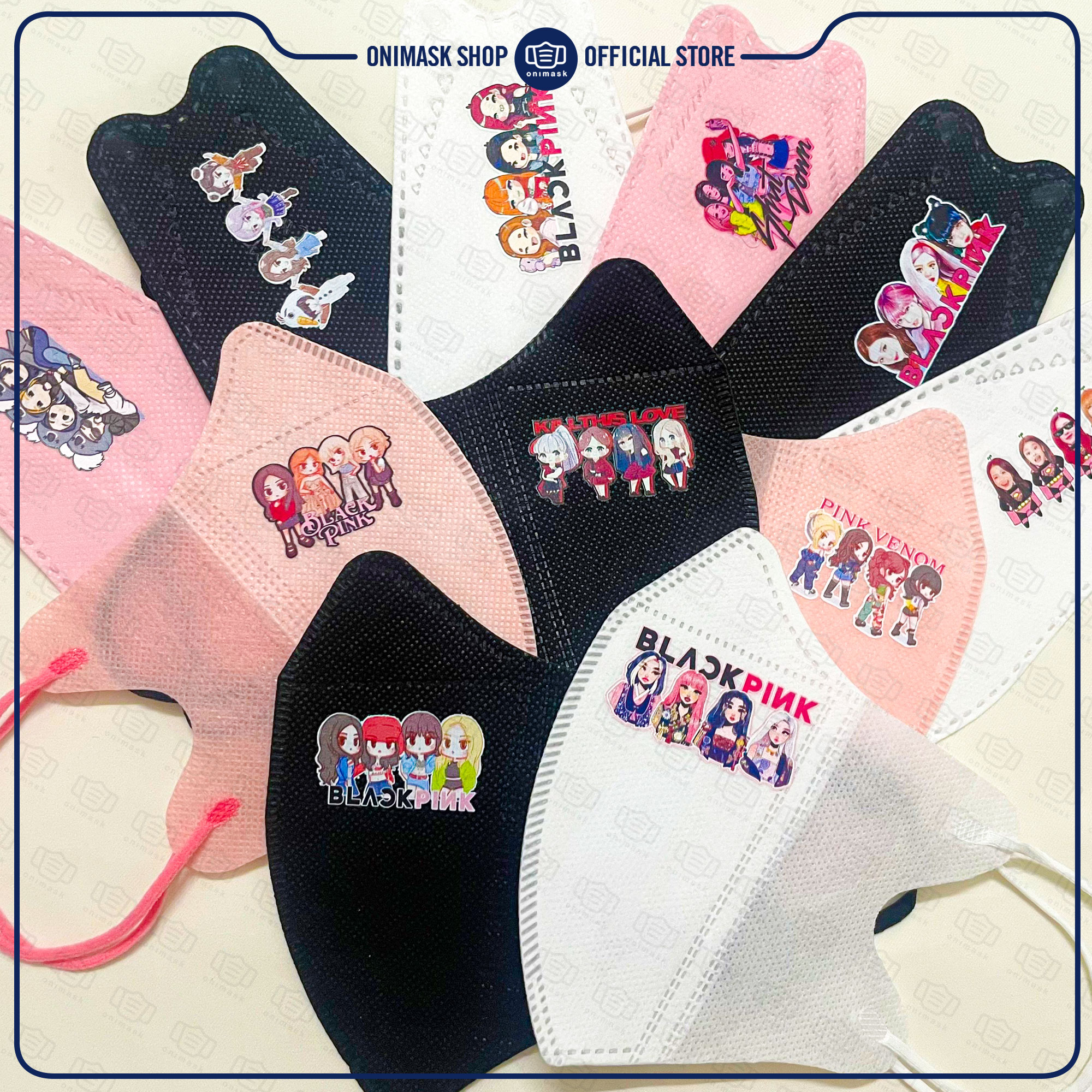 Khẩu trang idol Kpop BLACKPINK hình Chibi dễ thương (50 cái)