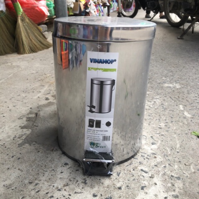THÙNG RÁC TRÒN INOX ĐẠP CHÂN VINAMOP – VNTB50