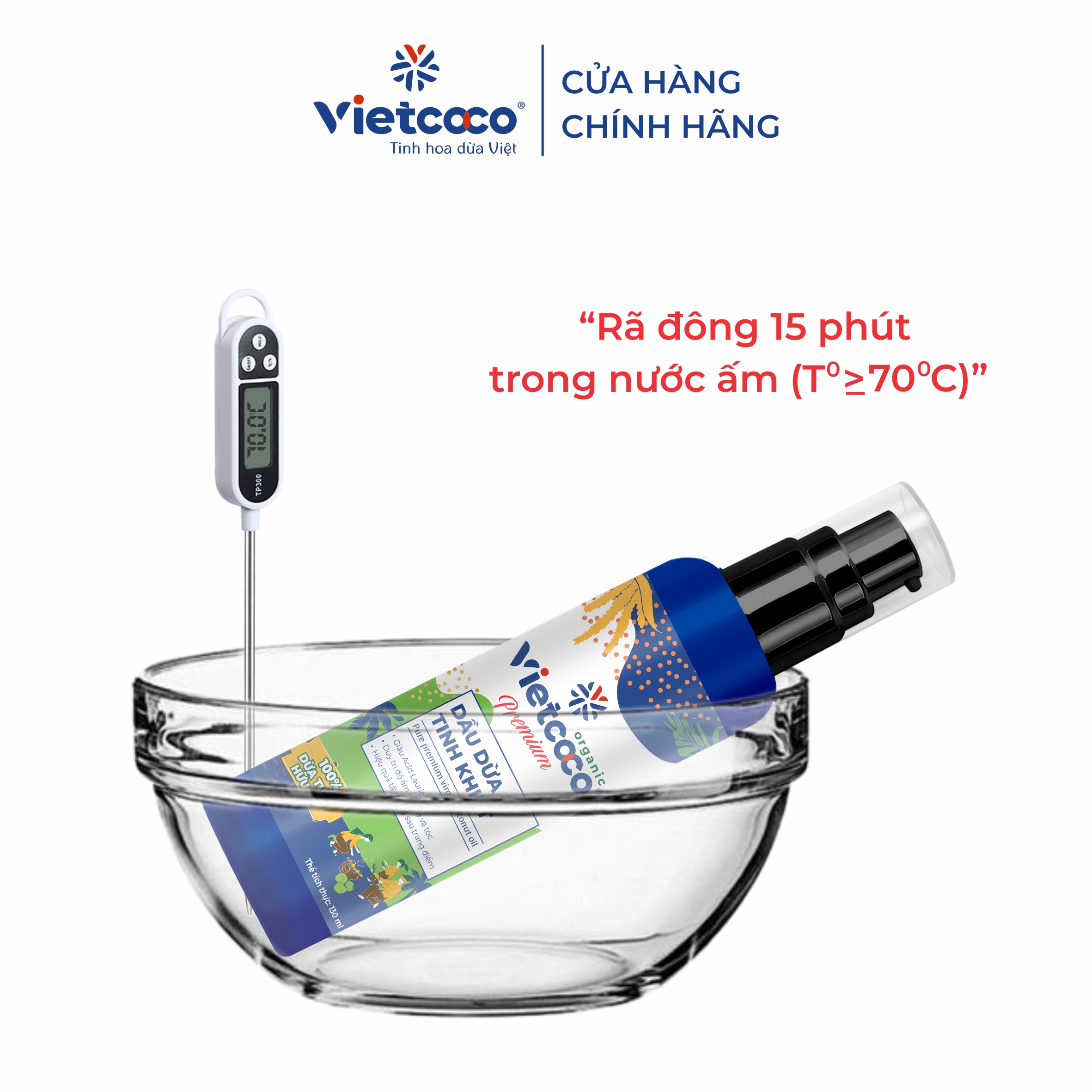 DẦU DỪA TINH KHIẾT VIETCOCO 130ML VÒI XỊT ORGANIC