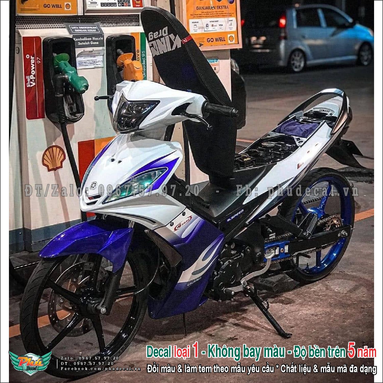 Tem rời ex 2006 2010 trắng xanh lửa