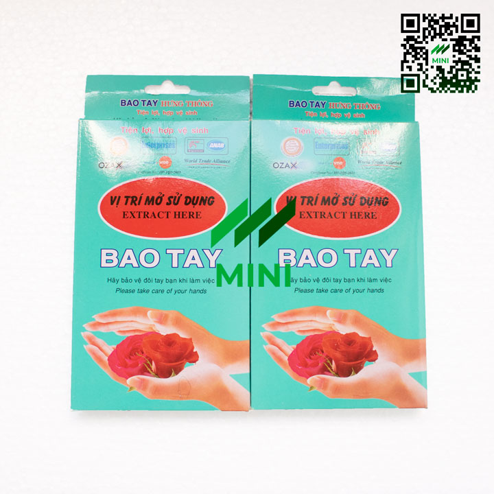 1 Hộp / 100 - Chiếc Găng tay nylon trong dùng 1 lần