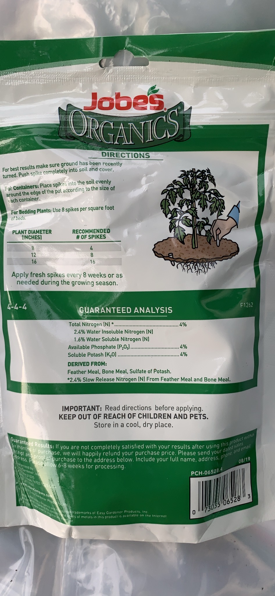 Phân tan JOBES ORGANIC tan chậm nhập từ Mỹ 4-4-4 gói 50 viên dùng cho kiểng lá và hoa lan