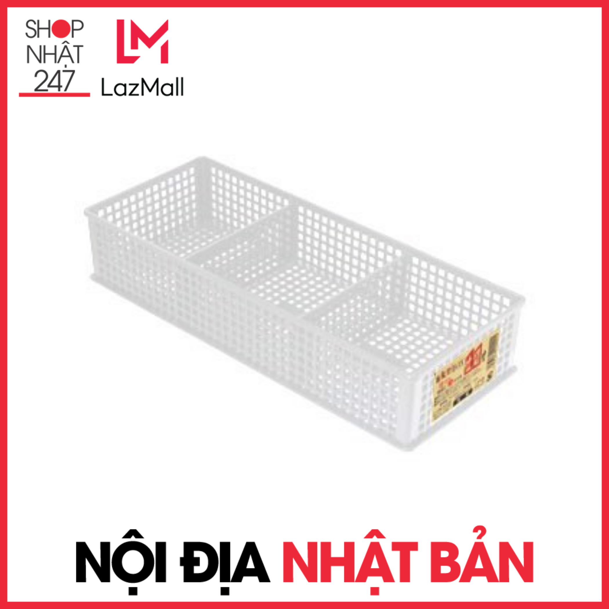 Khay đựng vật dụng chia ngăn dạng lưới màu trắng nội địa Nhật Bản