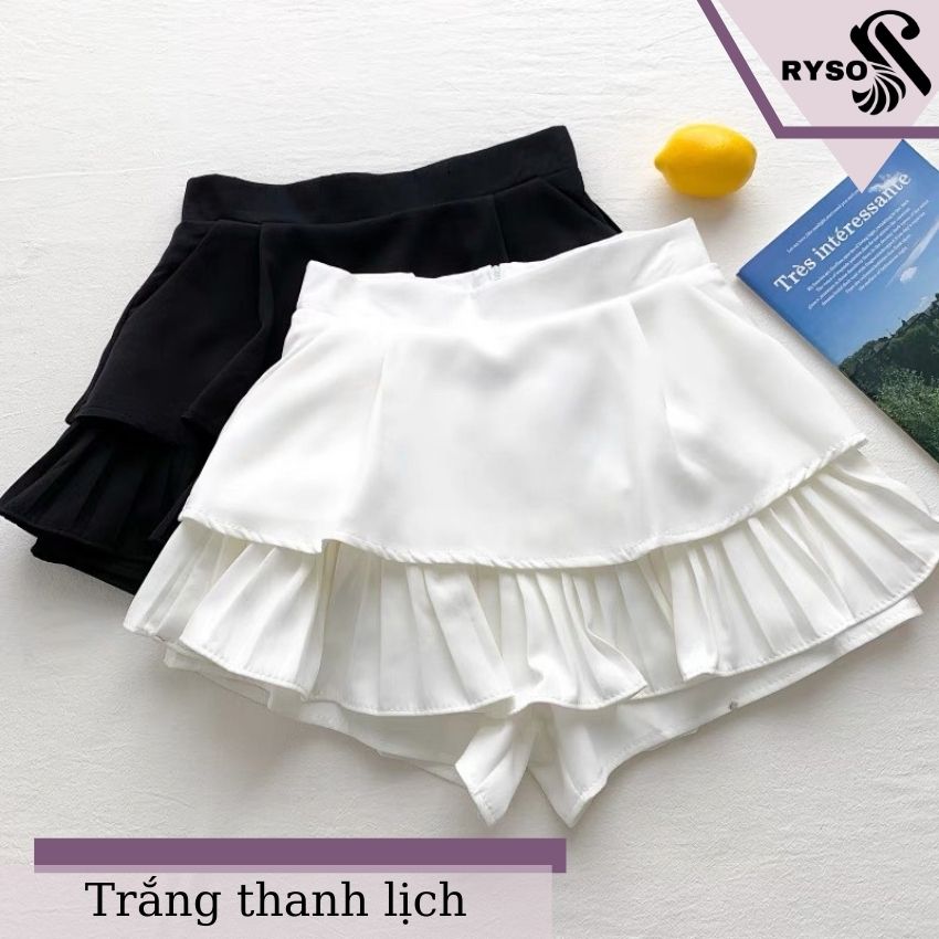 Chân Váy Tầng Xếp Li Dáng Ngắn Lưng Cao.