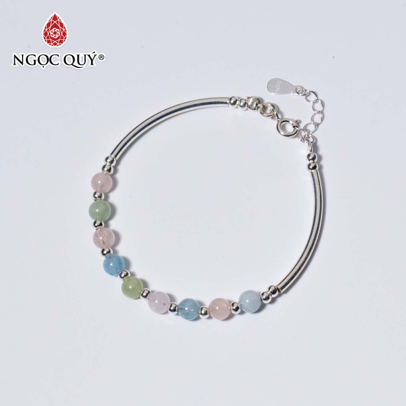 Vòng tay bạc đá Beryl đa sắc - Ngọc Quý Gemstones