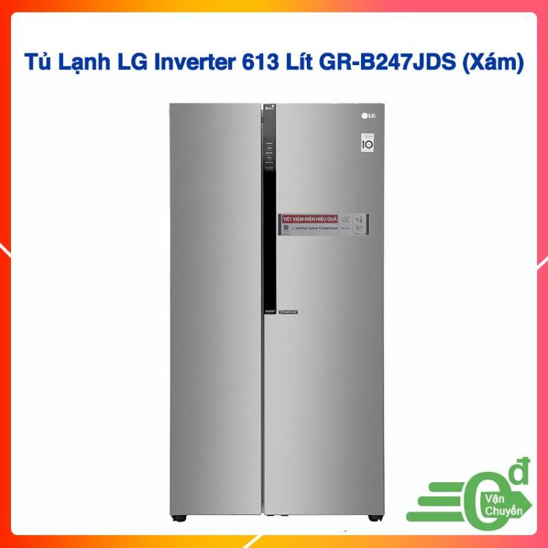 Tủ Lạnh LG Inverter 613 Lít GR-B247JDS (Xám)