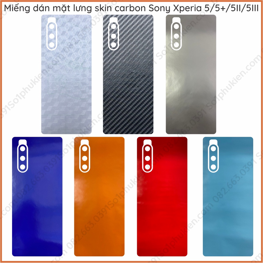 Miếng dán mặt lưng kèm cam skin carbon sony xperia 5 / 5+ / 5 ii / 5 iii