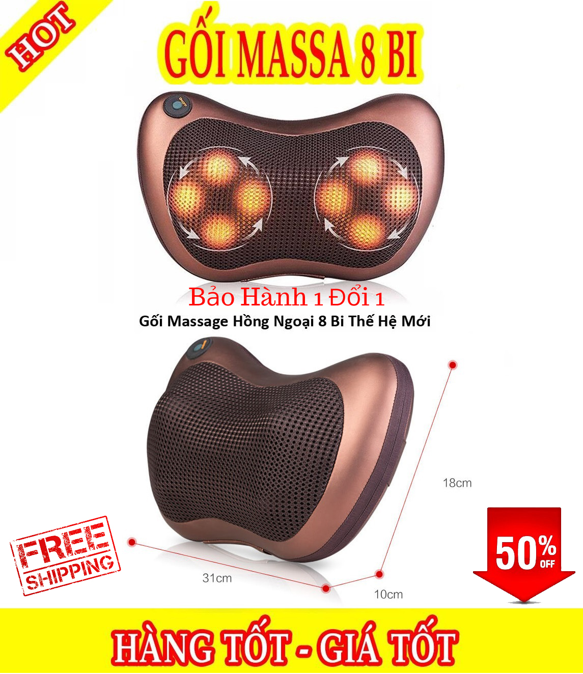 Gối massage hồng ngoại 8 bi gối massage hồng ngoại 8 bi - mát xa cổ. lưng. đau vai gáy gối massage/ gối mát xa 8 bi hồng ngoại công nghệ nhậtnơi bán gối massage hồng ngoại 8 bi giá rẻ uy tín chất