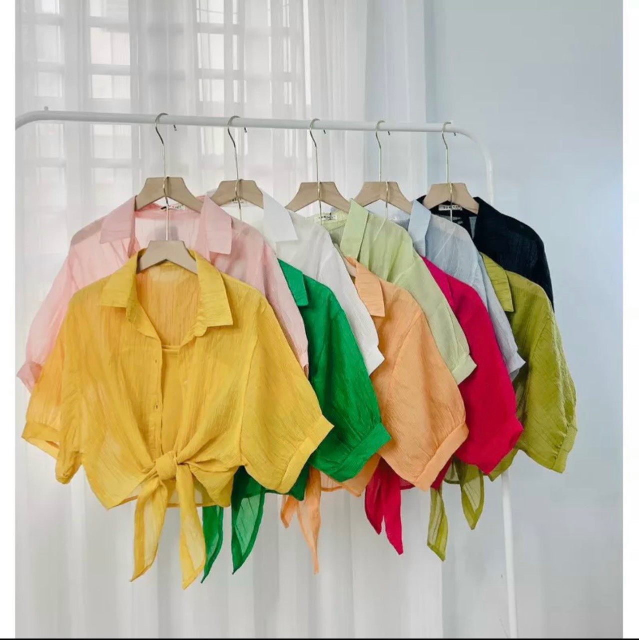 Áo sơ mi cột nơ eo tay lỡ voan ĐŨI cát dành cho nữ, áo sơ mi voan đi biển đi chơi, Áo Kiểu Choàng Vai Áo Khoác Nhỏ Kiểu Tây Mẫu Mỏng Phối Bên Ngoài Cardigan Chống Nắng Voan Dáng Ngắn Dễ Phối Mùa Hè Cho Nữ Phối Váy