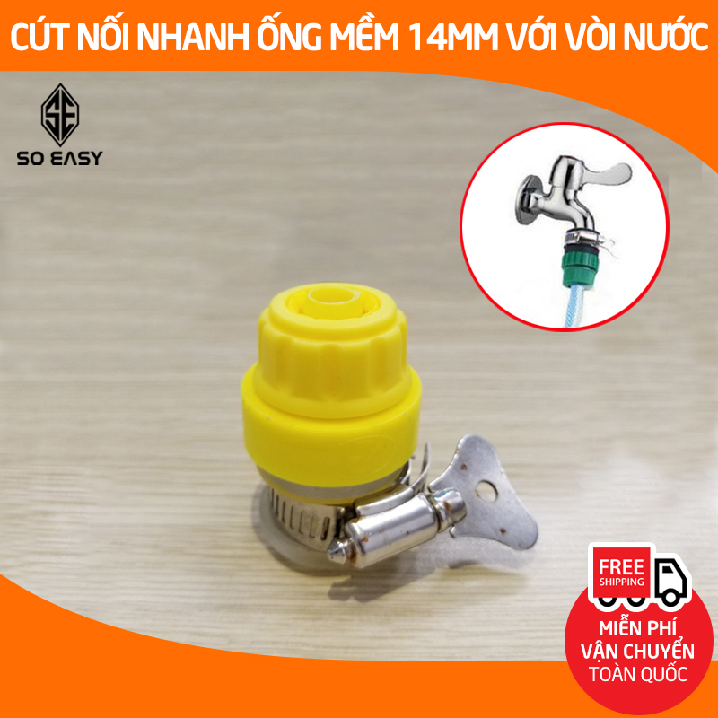 [HCM]Nối nhanh ống mềm 14mm với vòi nước để tưới cây rửa xe - Cút nối nhanh ống nước mềm 14-16mm với vòi nước – khớp nối đa năng nối vòi nước trực tiếp C0004-21