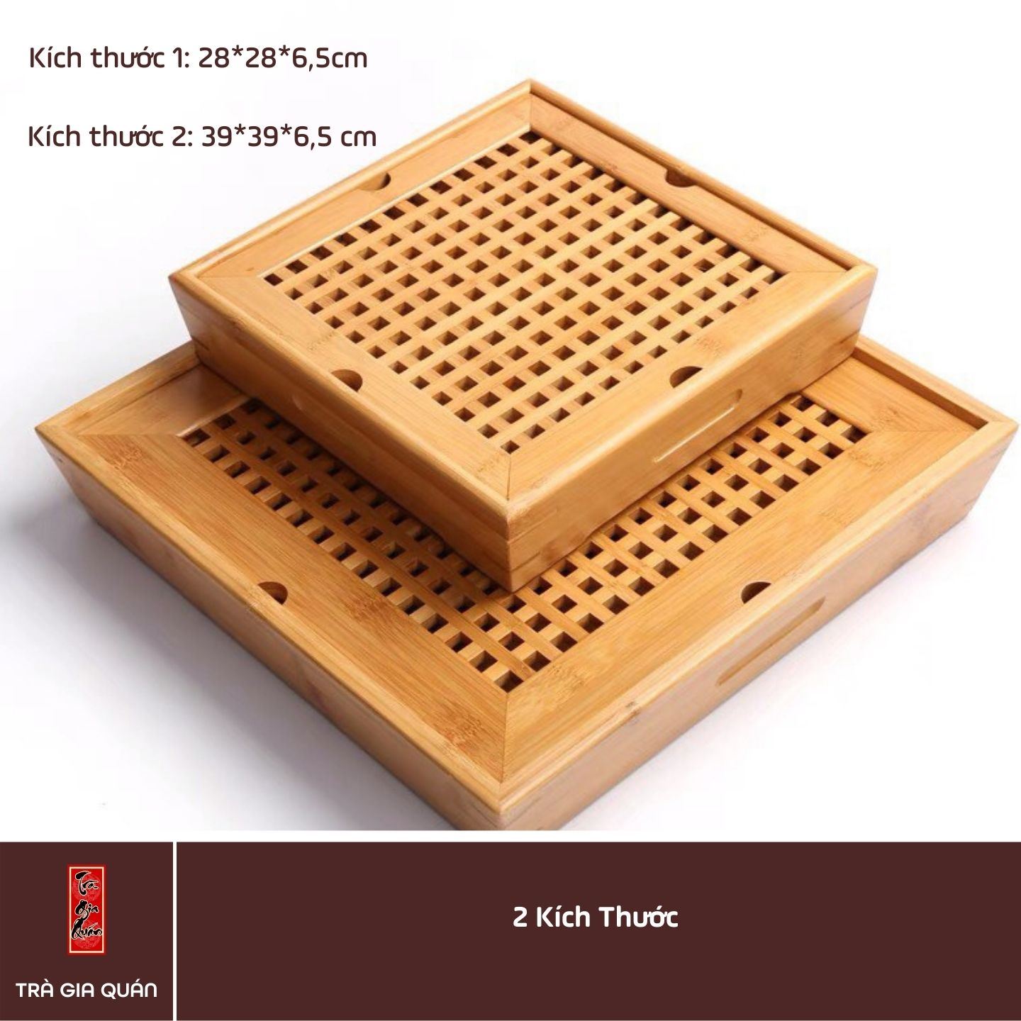 Khay Trà Tre Cao Cấp Vuông KT 07
