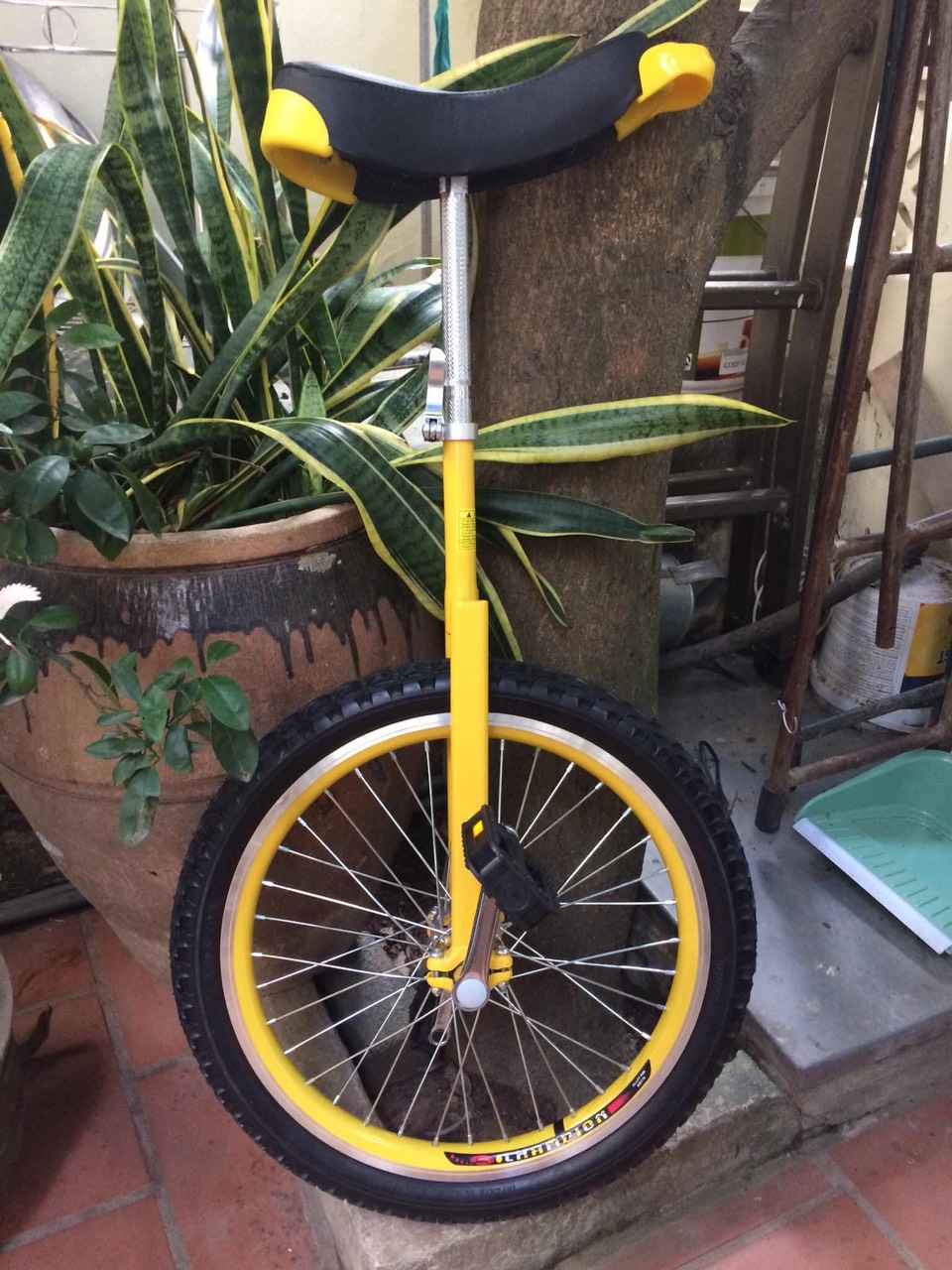 Xe đạp 18 inch màu vàng - Unicycle