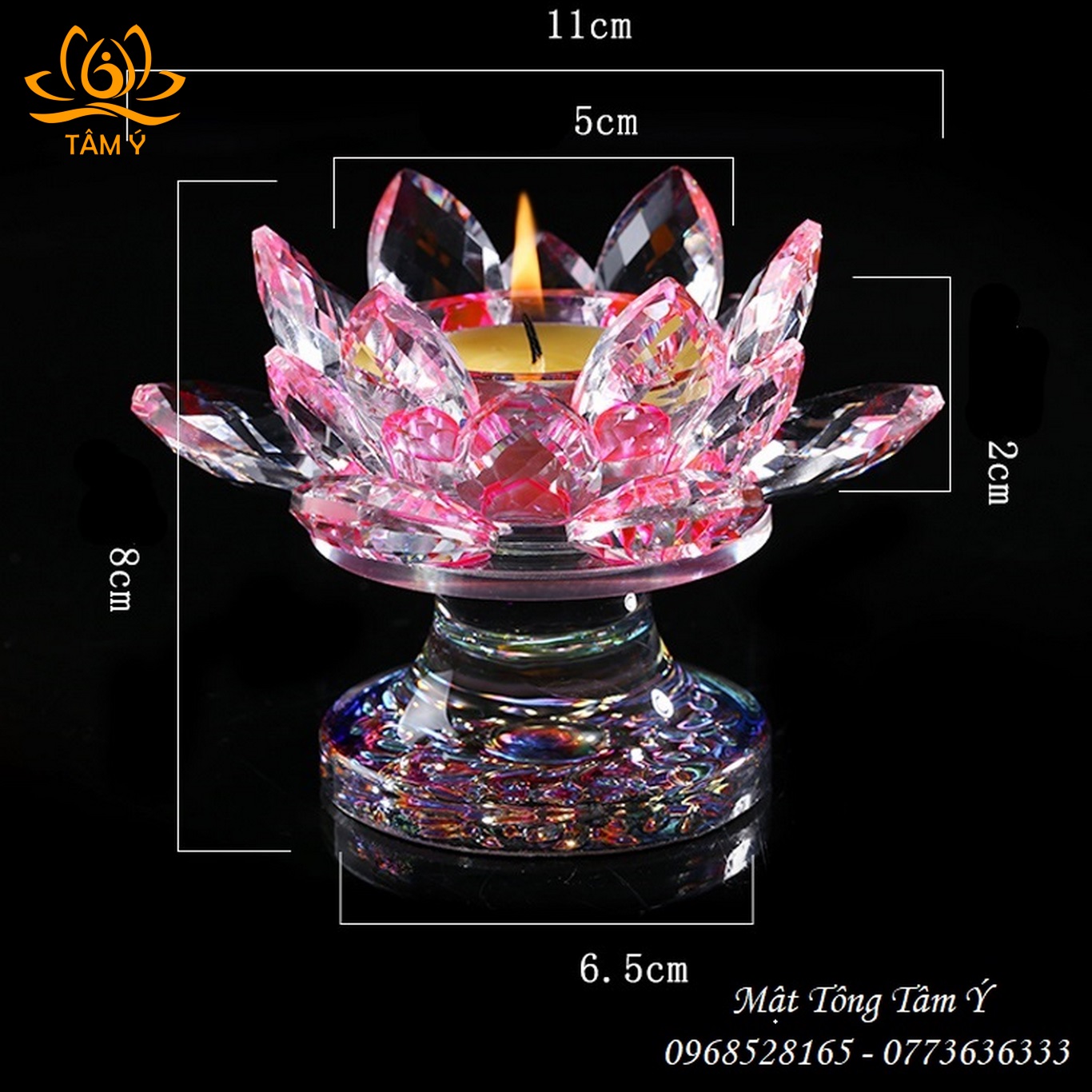 ĐẾ NẾN HOA SEN PHA LÊ CHÂN CAO