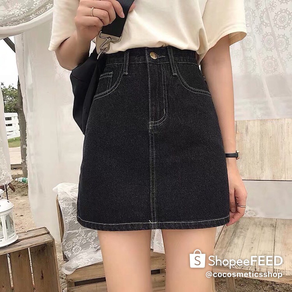 Chân váy chữ a cạp cao, chân váy ngắn kèm quần trong